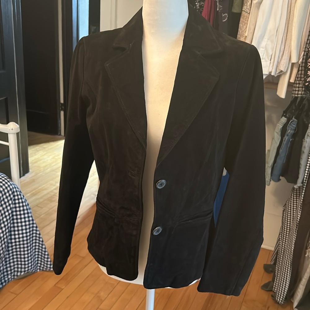Vintage Black Suede Women’s Blazer